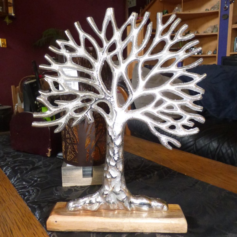 SILVER METAL TREE OF LIFE NECKLACE BRACELET WATCH RING EARRING HANGER DECORATION